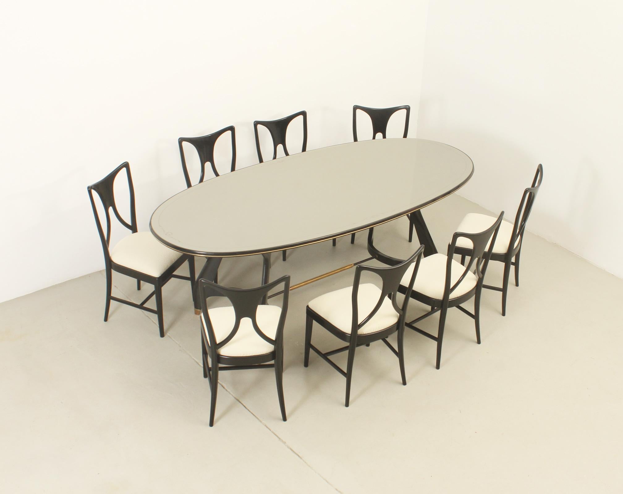 Oval Dining Table by Vittorio Dassi, Italy, 1950's For Sale 9