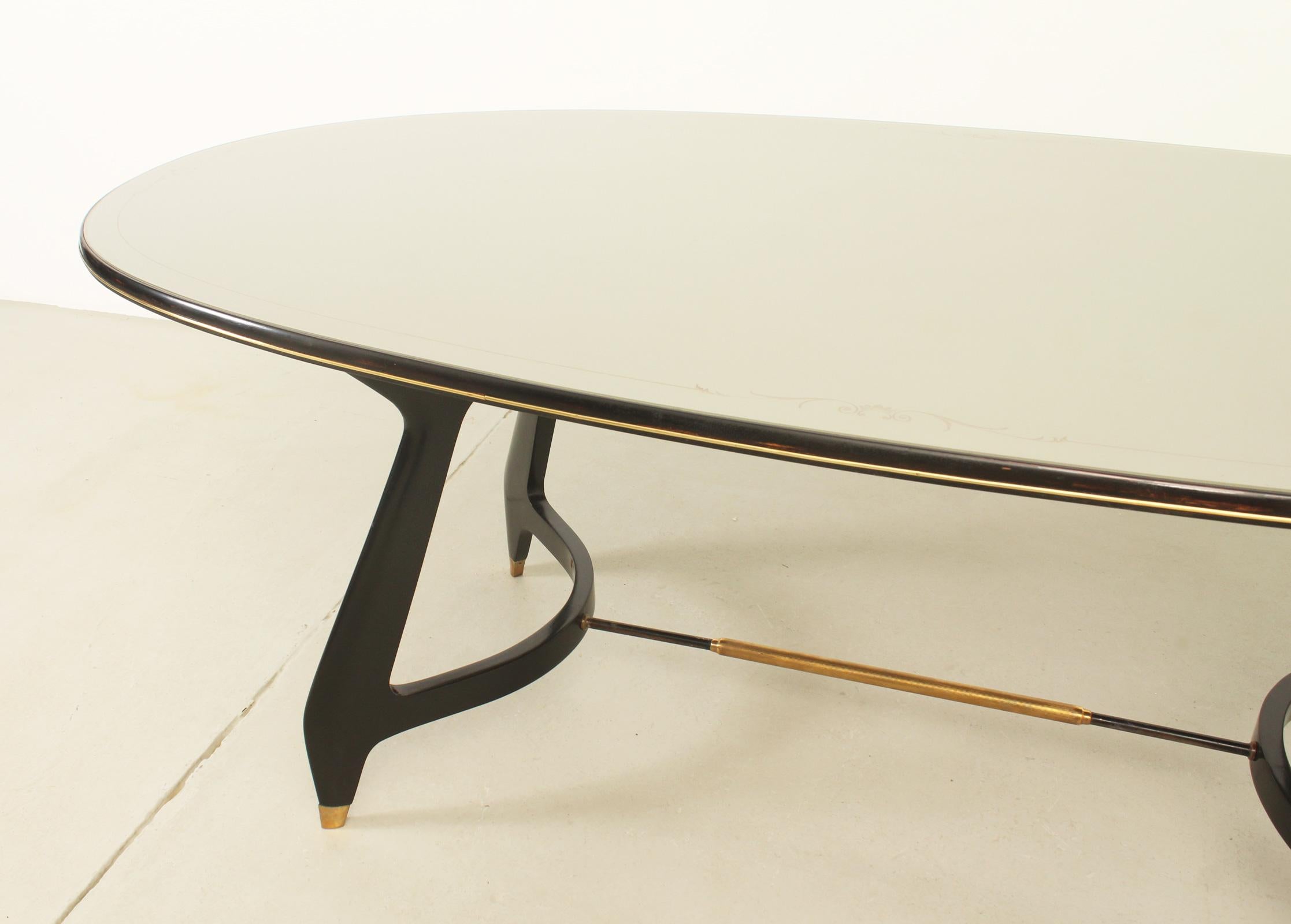 Glass Oval Dining Table by Vittorio Dassi, Italy, 1950's For Sale