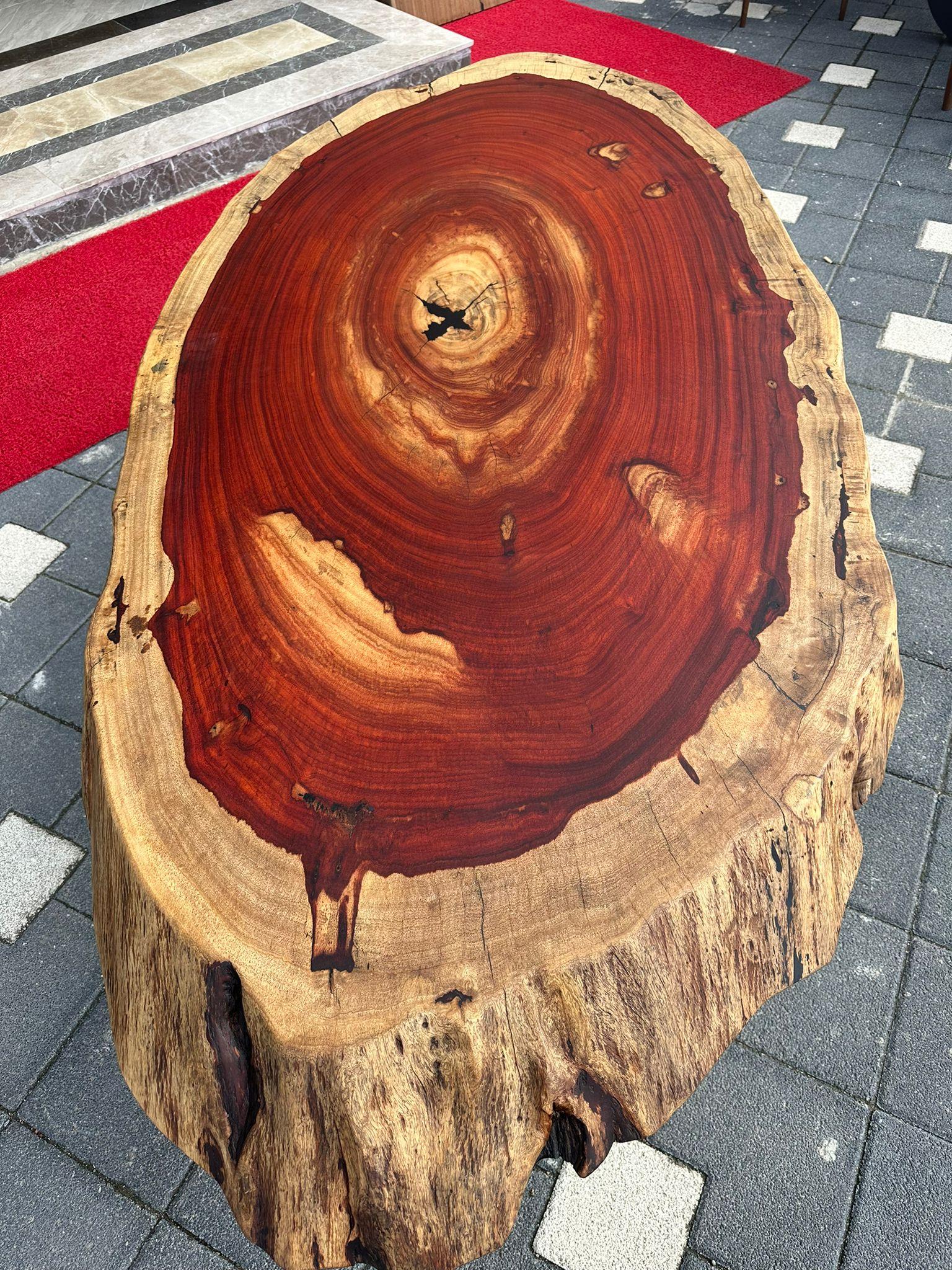 XXIe siècle et contemporain Table de salle à manger ovale - Table de cuisine en bois rouge personnalisée - Table en bois Padouk en vente