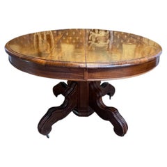 Oval Dining Table From The Napoleon III Era in Walnut, 19th Century
