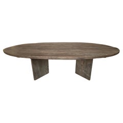 Oval Dining Table in 18th Century Oak Wood