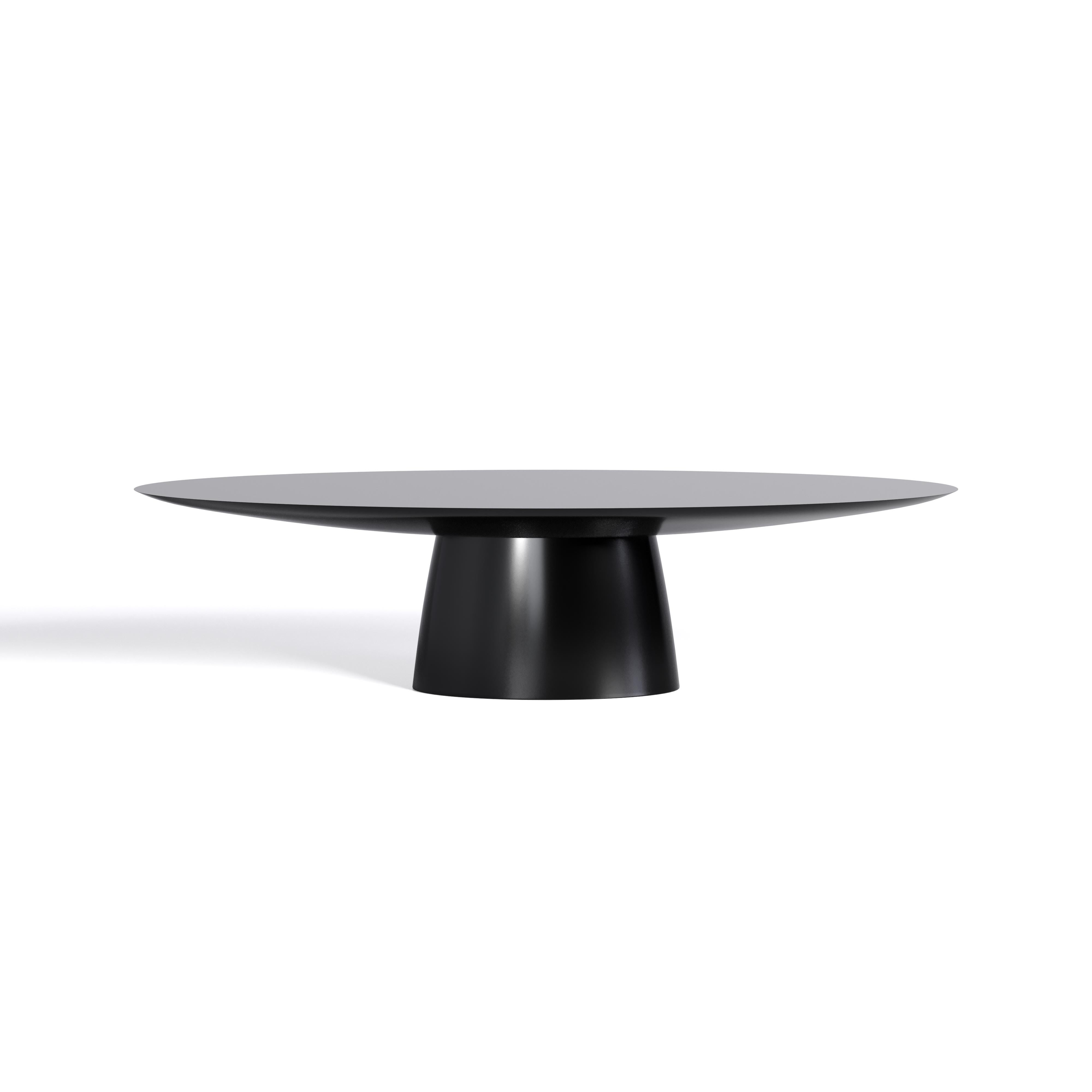 XXIe siècle et contemporain Table de salle à manger ovale en résine laquée résistante aux rayures en vente
