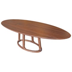 Oval Dining Table in Solid Walnut by Mark Jupiter