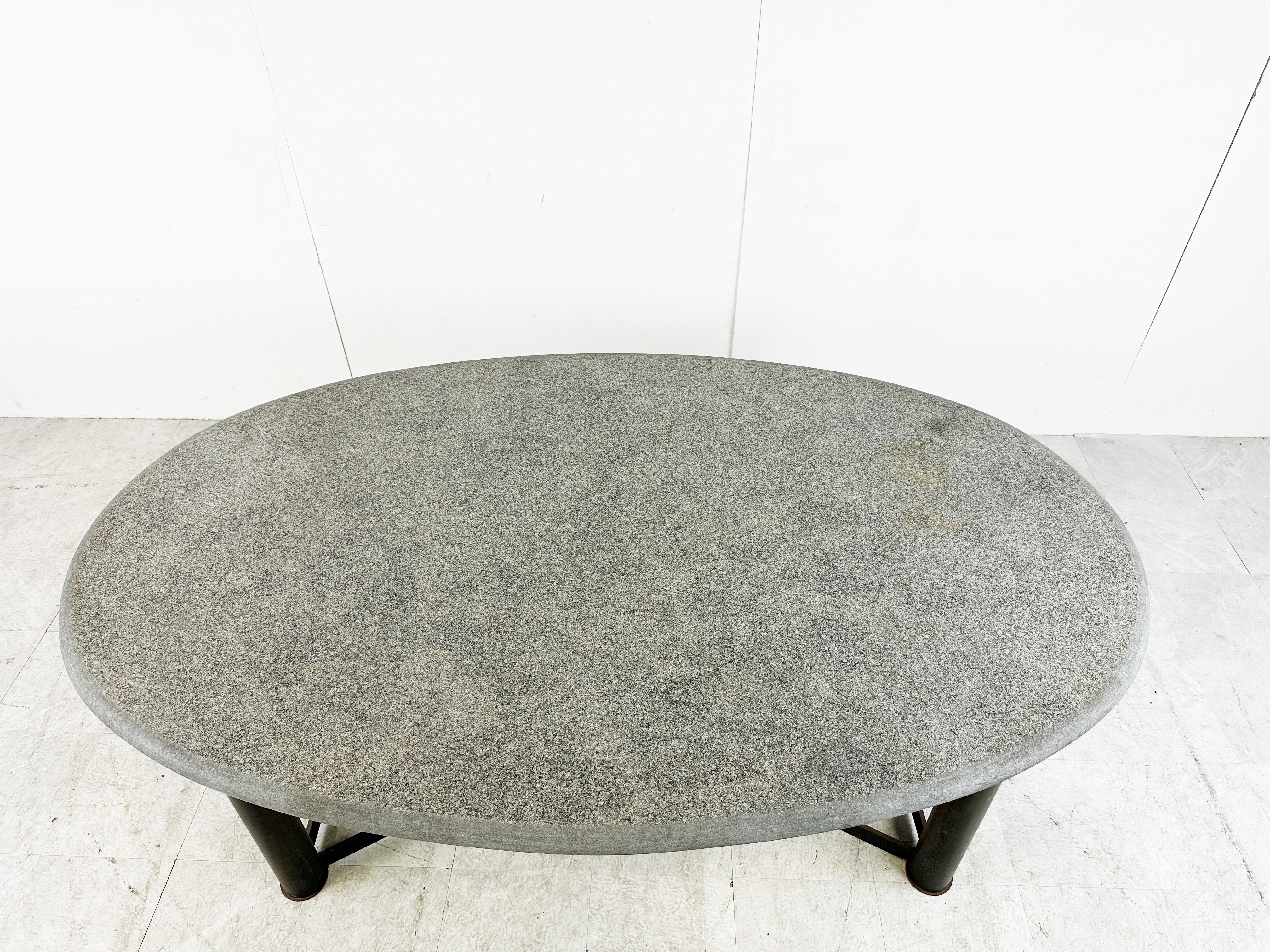 Late 20th Century Oval dining table in the manner of Jan Vlug, 1970s For Sale