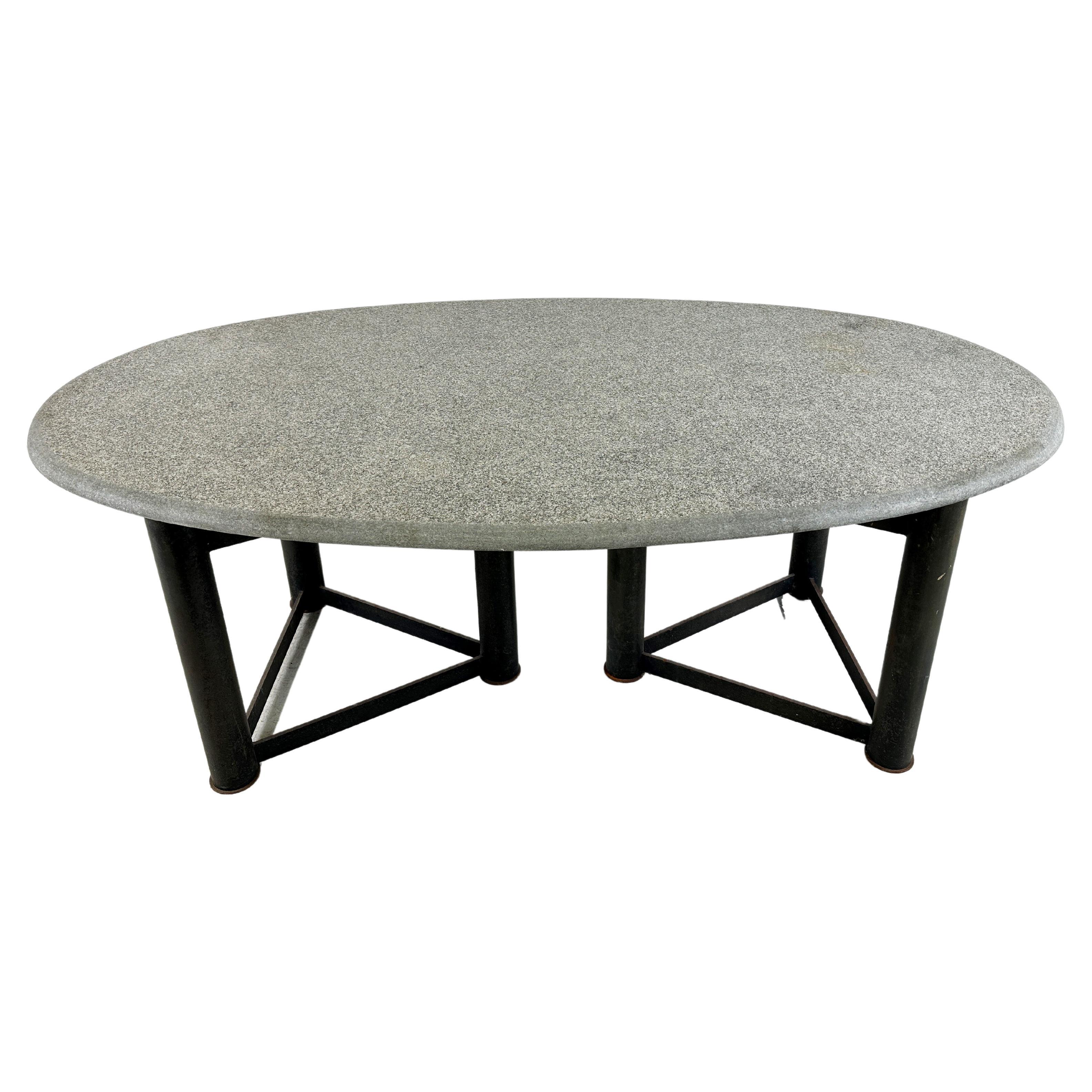 Oval dining table in the manner of Jan Vlug, 1970s For Sale