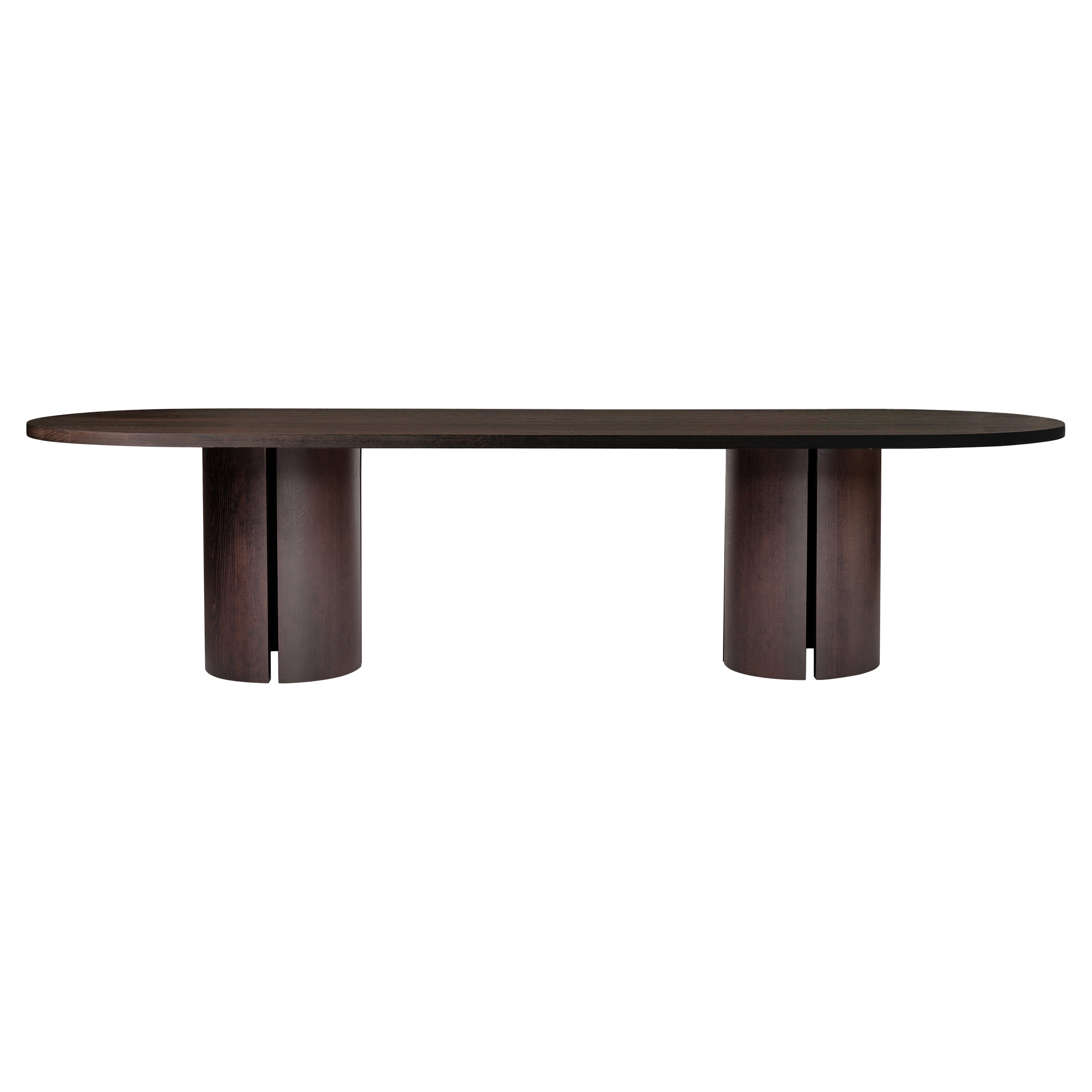 Oval Dining Table - Solid Dark Brown European Oak - Aperta Capsule DB by Mokko