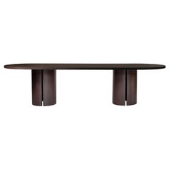 Oval Dining Table - Solid Dark Brown European Oak - Aperta Capsule by Mokko