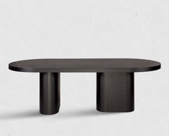 Oval Dining Table with Chunky Wood Top Available in 8 Shades of Oak