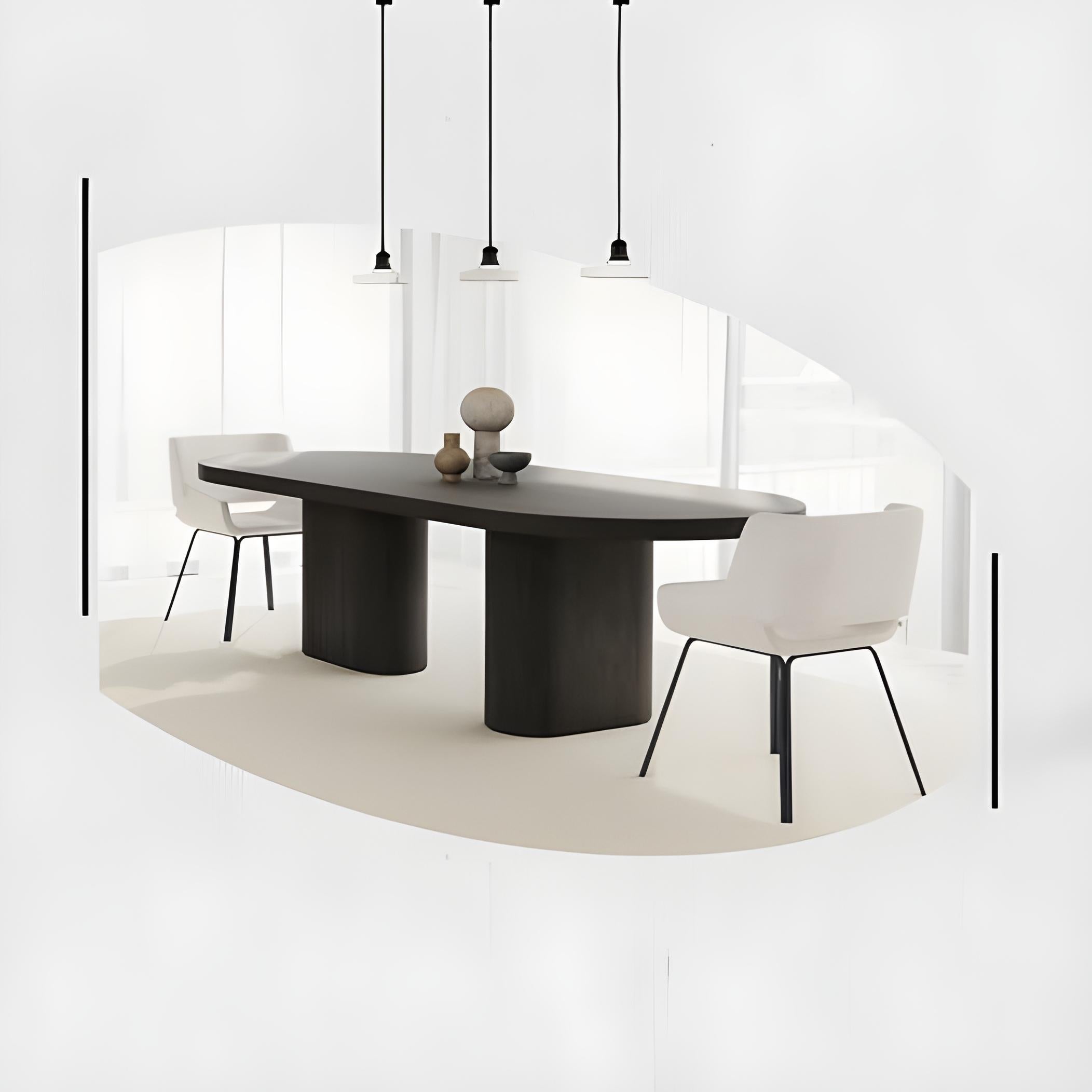 Metallo Tavolo da pranzo ovale con piano in Wood disponibile in 8 tonalità di Oak in vendita