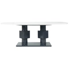 Oval Dining Table with Double Pedestal Base