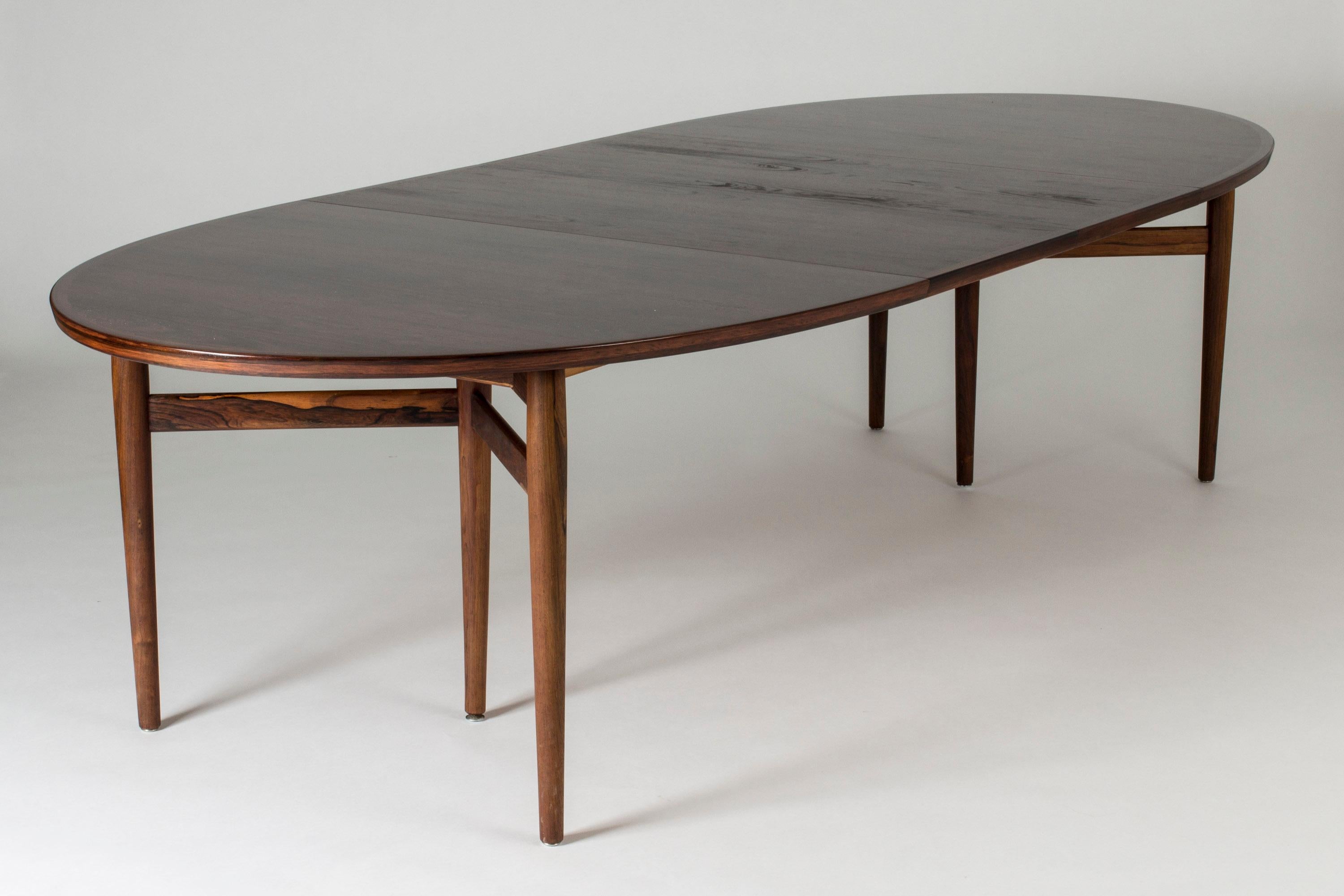 Danish Oval Dining Table with Extension Leaves by Arne Vodder