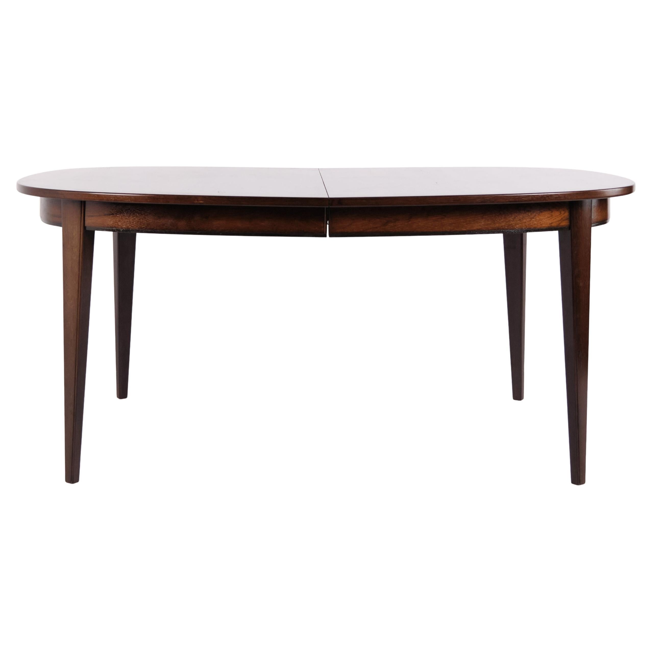 Oval Dining Table With Extension Leaves Model 55 In Rosewood By Gunni Omann