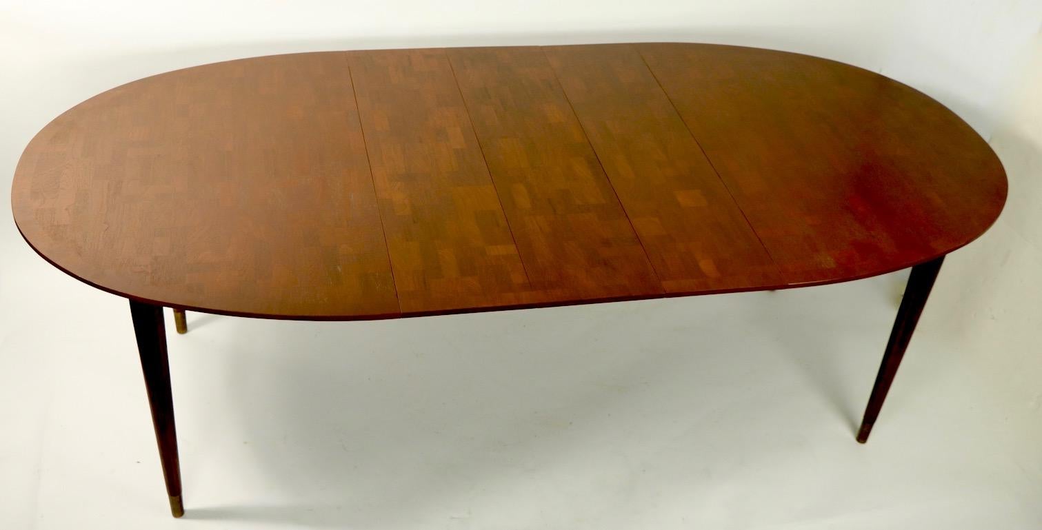 Oval Dining Table with Marquetry Top by Bert England for Johnson Furniture 9
