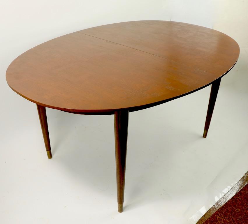 American Oval Dining Table with Marquetry Top by Bert England for Johnson Furniture