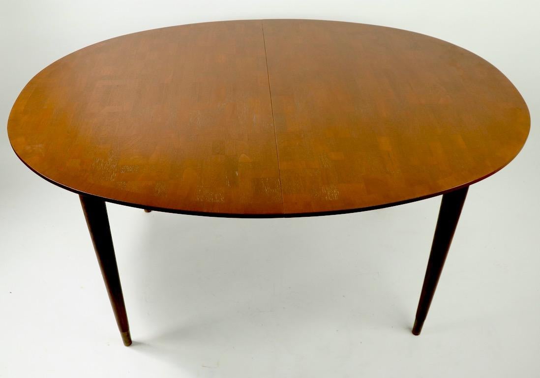 Veneer Oval Dining Table with Marquetry Top by Bert England for Johnson Furniture