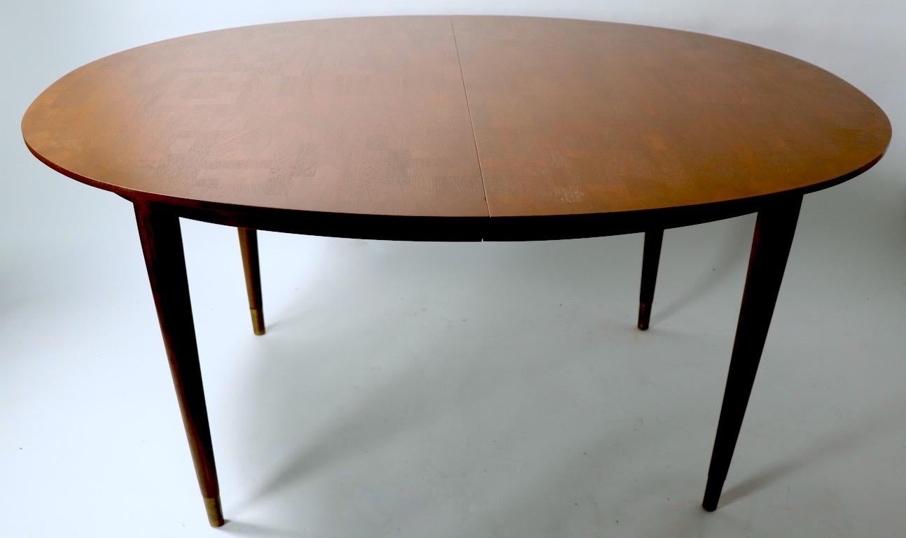 20th Century Oval Dining Table with Marquetry Top by Bert England for Johnson Furniture
