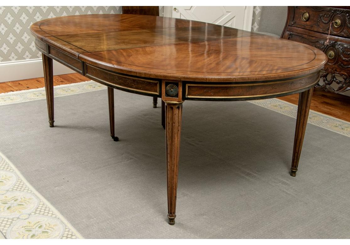 Oval Directoire Style Dining Room Extension Dining Table  In Fair Condition For Sale In Bridgeport, CT