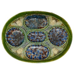 Antique Oval Dish with Winged Putti, After Bernard Palissy, French, 17th Century