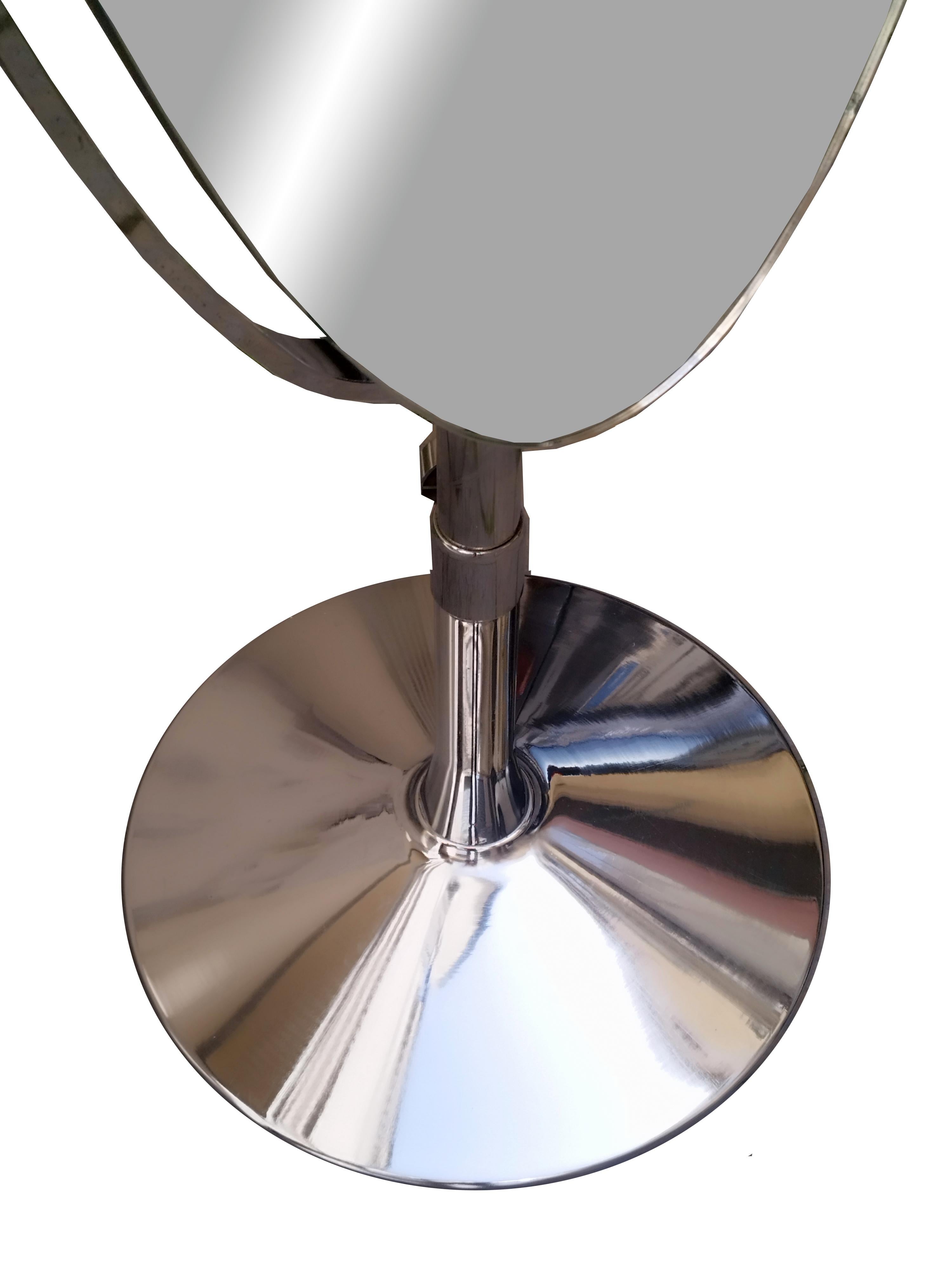 Oval Double-sided Floor Standing Mirror, Italy 1970s 2