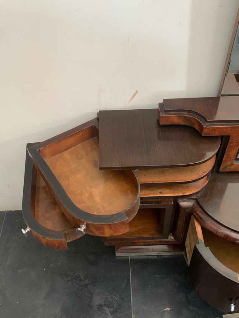 Oval Dressing Table & Mirror with Cherub Carving by Ducrot, 1920s, Set of 2 6