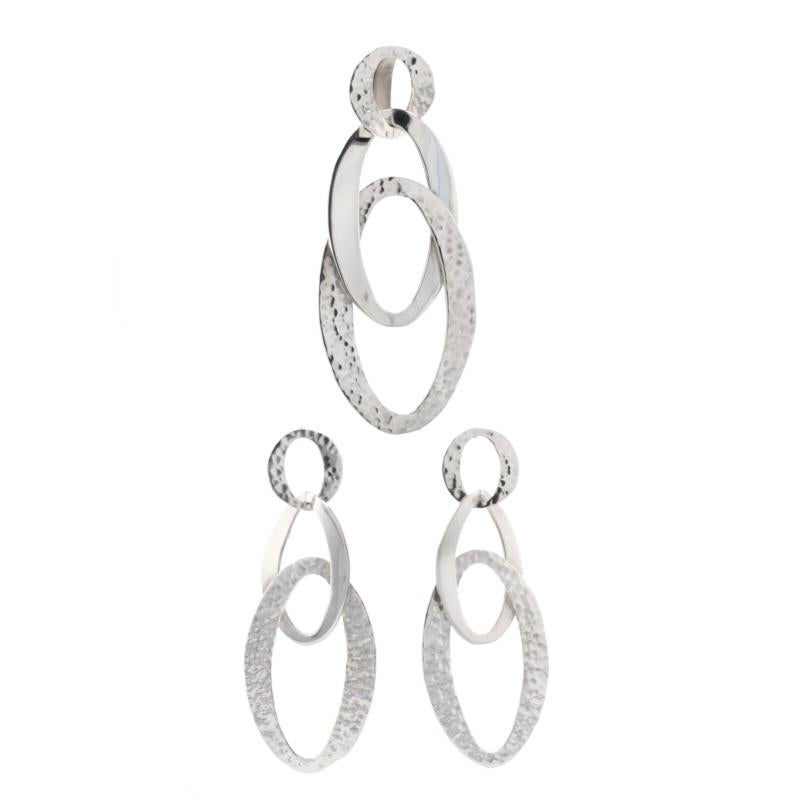 Metal Content: Guaranteed Sterling Silver as stamped

Earrings - 
Style: Drop
Fastening Type: Butterfly Closures 
Measurements: 2 29/32