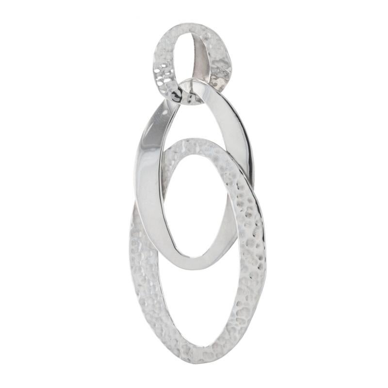 Oval Drop Earrings & Pendant Set - Sterling Silver Pierced For Sale 1