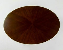 Oval Drum Barrel Tapered Floating Coffee Table in the Style of Milo Baughman