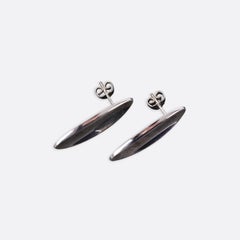 Oval Earrings No. 427 In Sterling Silver By Hans Hansen
