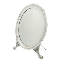 Oval easel back dressing mirror attributed to the Norblin Metal Works, 1880-1900