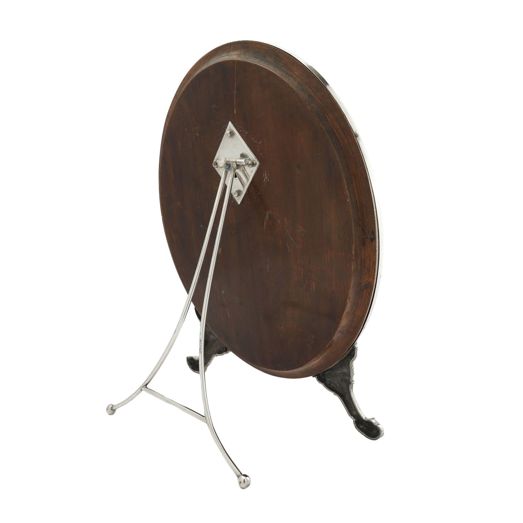 Oval easel back dressing mirror attributed to the Norblin Metal Works, 1880-1900 2