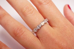 2.40 Carat Oval Diamond East-West Style Eternity Wedding Band in Platinum