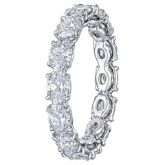 2.40 Carat Oval Diamond East-West Style Eternity Wedding Band in Platinum