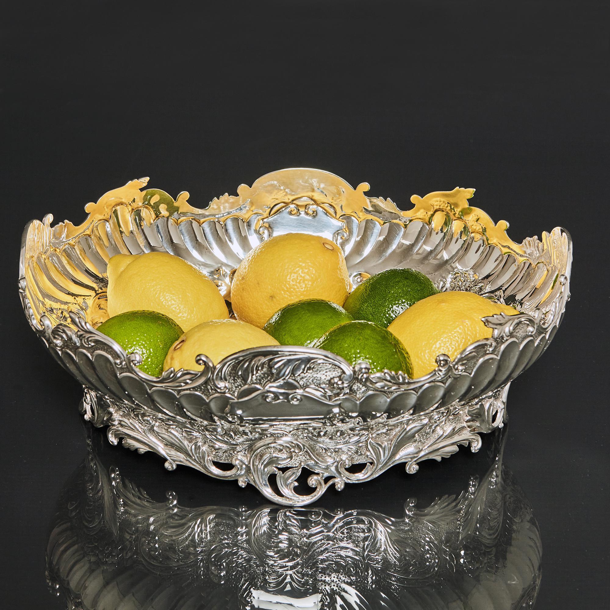 Oval Edwardian silver bowl For Sale 4