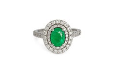Oval emerald 14k gold ring