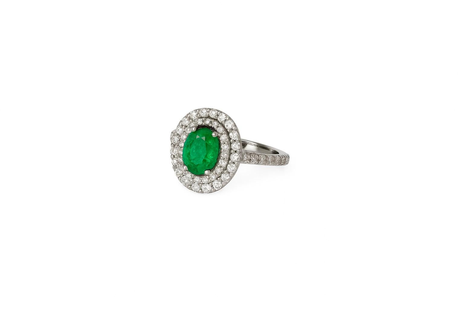 in vendita:  Oval emerald 14k gold ring 6