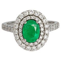 Oval emerald 14k gold ring
