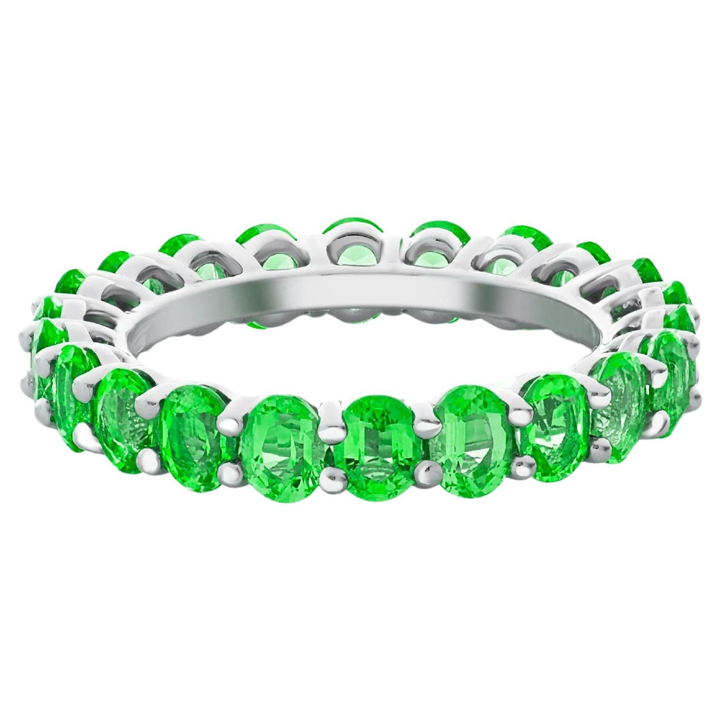 Oval Emerald Full Eternity Wedding Band