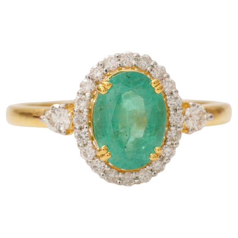 2.50ct Naturel Diamant Émeraude 14k or Jaune Mariage