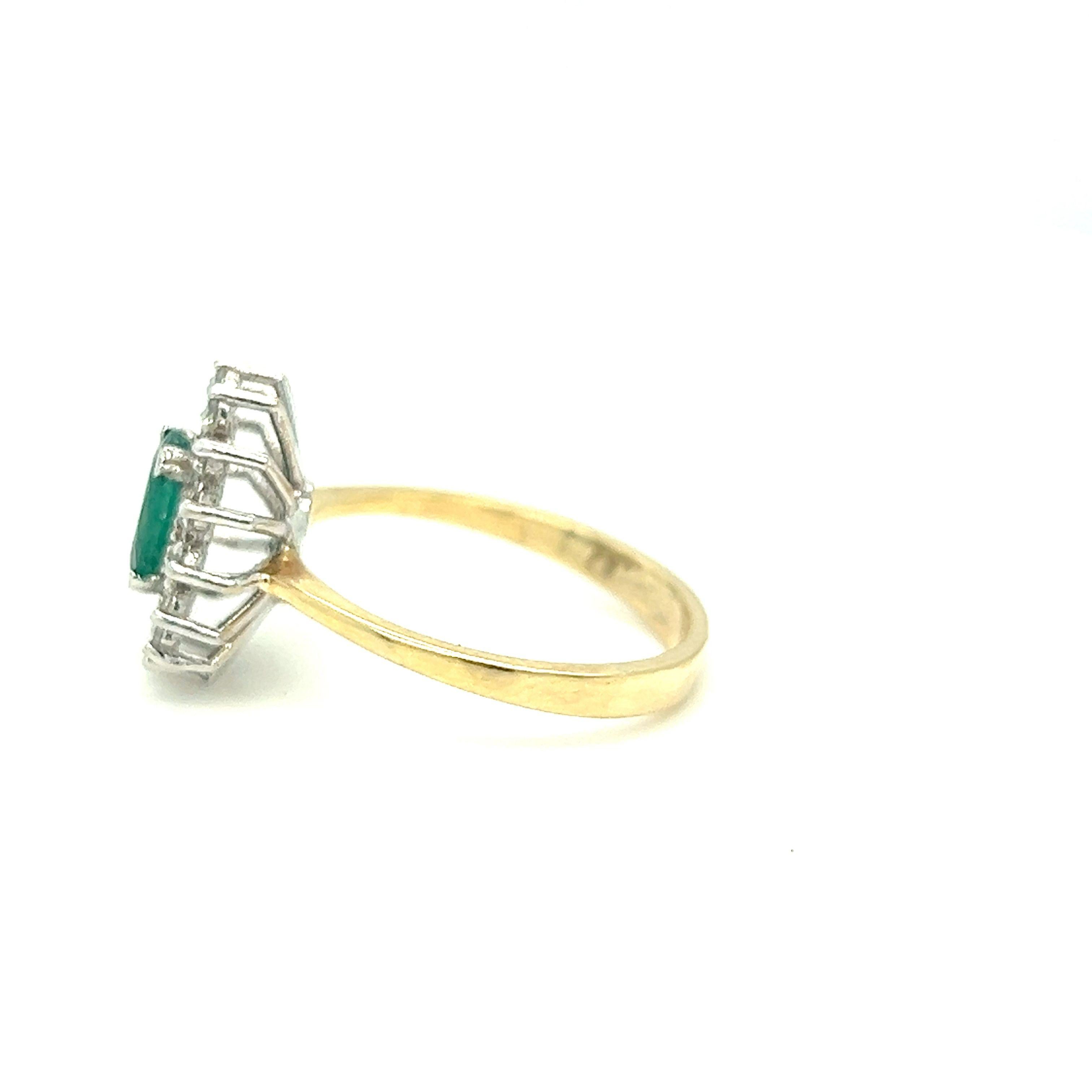Oval Emerald in Double Halo Diamond Ring 14k Gold In Excellent Condition For Sale In beverly hills, CA