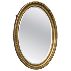Oval English Gilt Wall Mirror 52