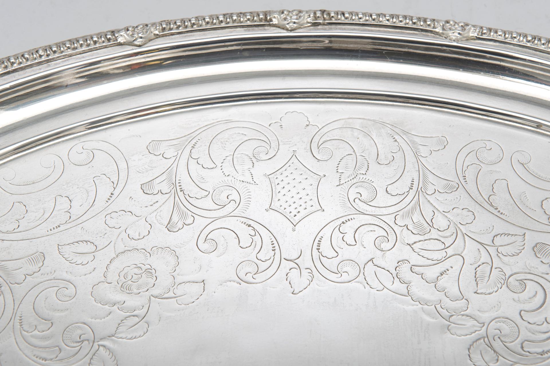 engraved silver tray