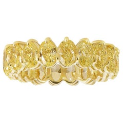Oval Eternity Band Fancy Yellow 14K White Gold Rare Fancy-Color Splendour
