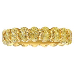 Oval Eternity Band Fancy Yellow 14K White Gold Sunlit Royal Radiance Signature