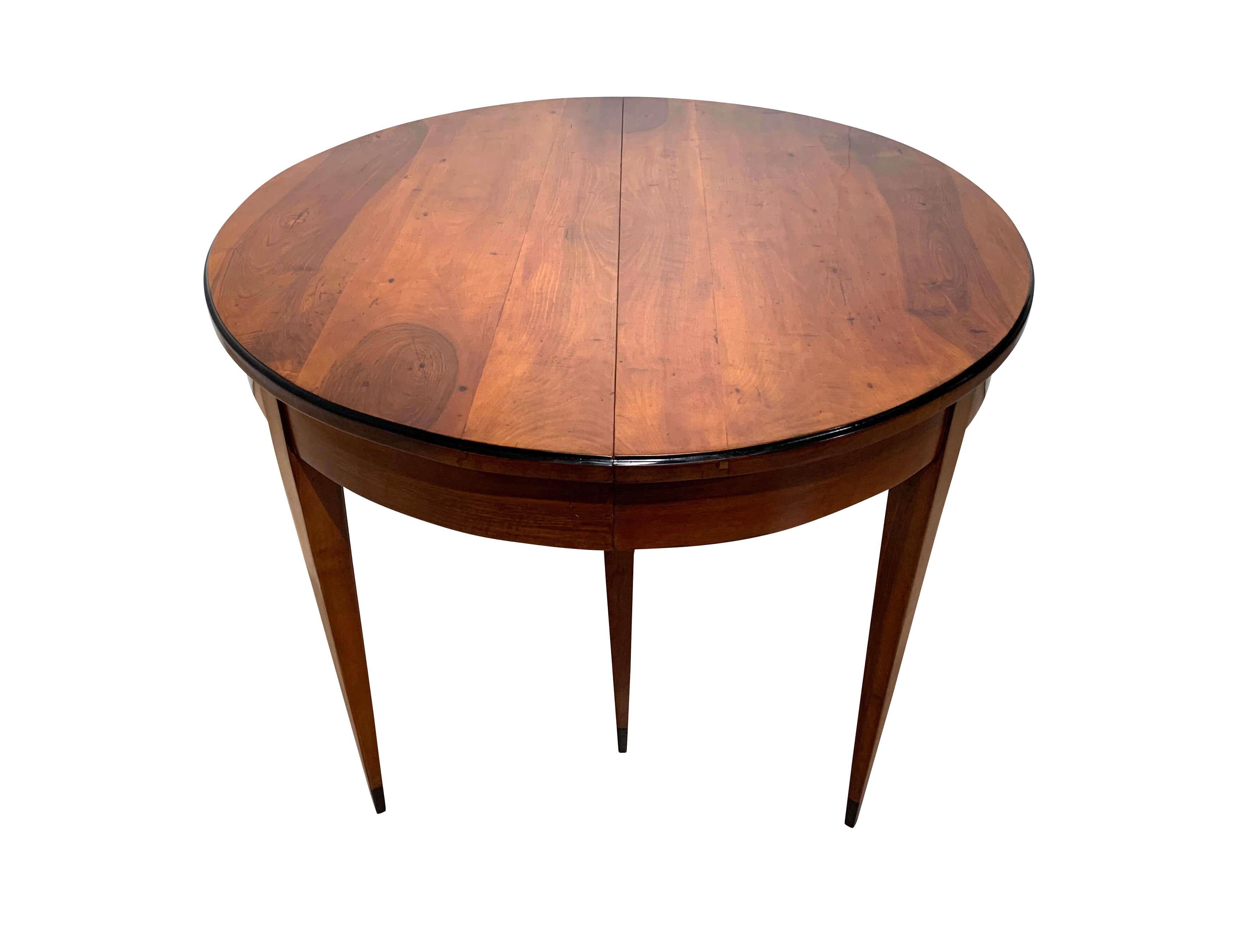 Metal Oval Expandable Dining Table, Restauration, Walnut, France, circa 1820