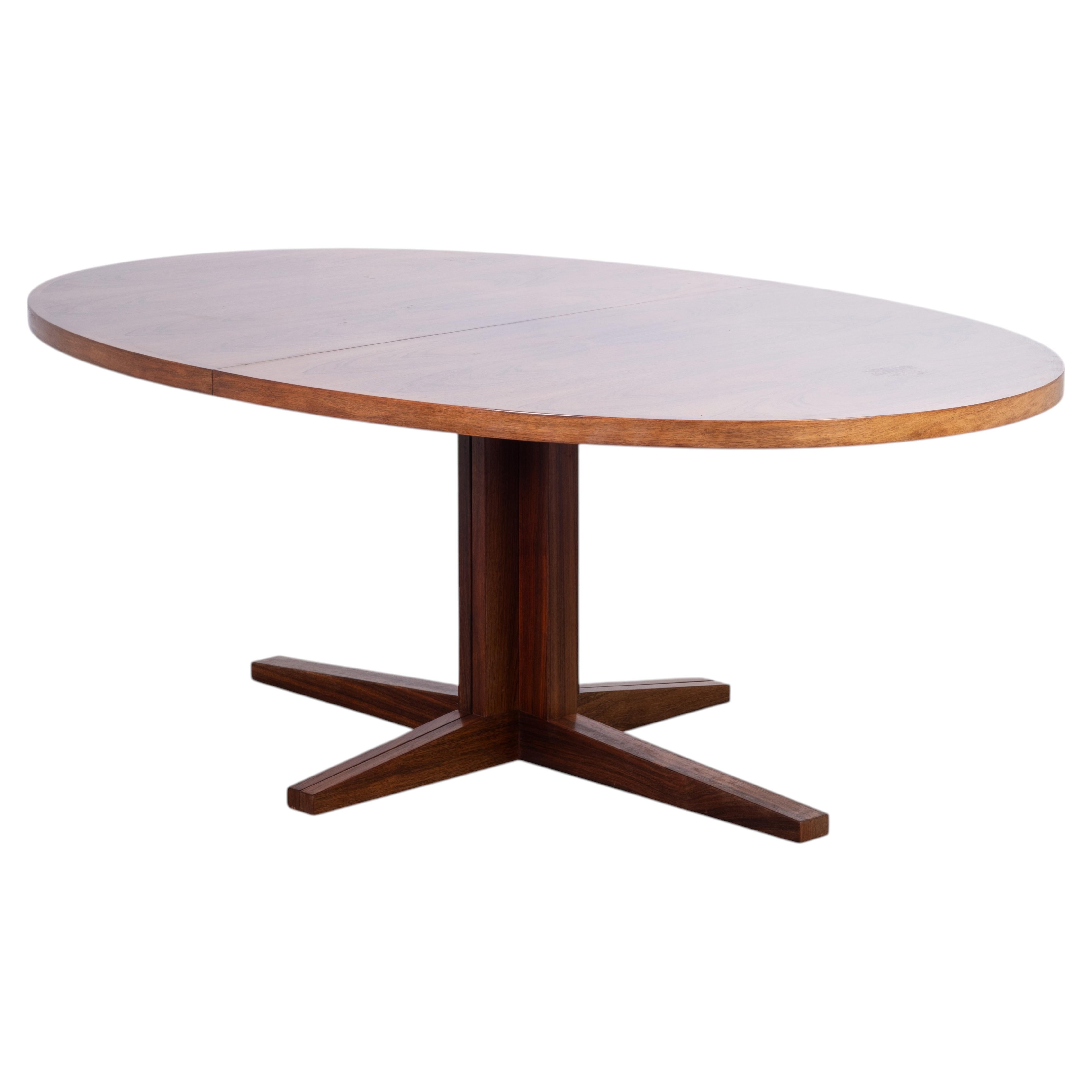 Oval Extendable Rosewood Dining Table by John Mortensen, Denmark, 1960s