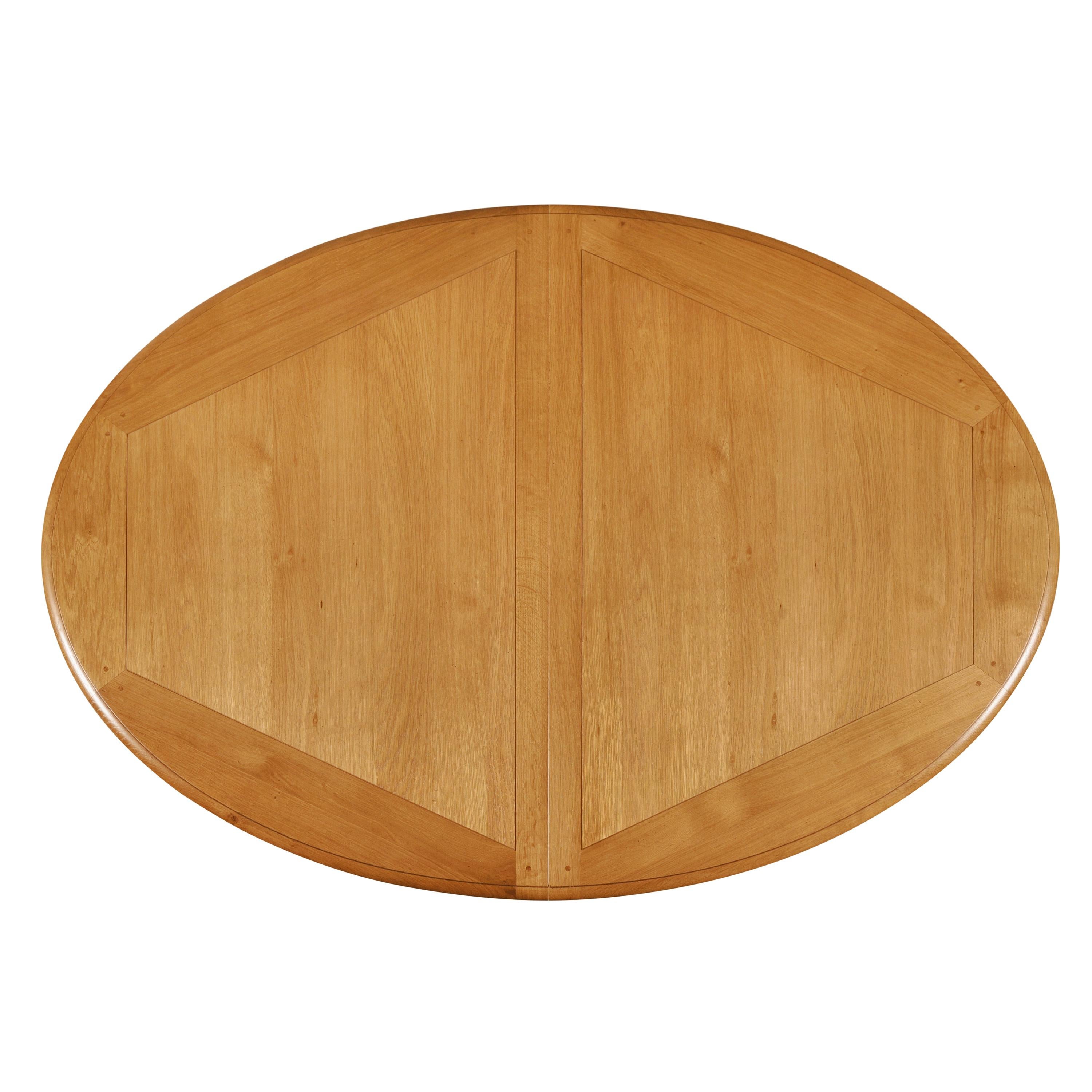 Campaign Oval Extensible Dining Table in solid Oak, in a French Countryside Style   For Sale