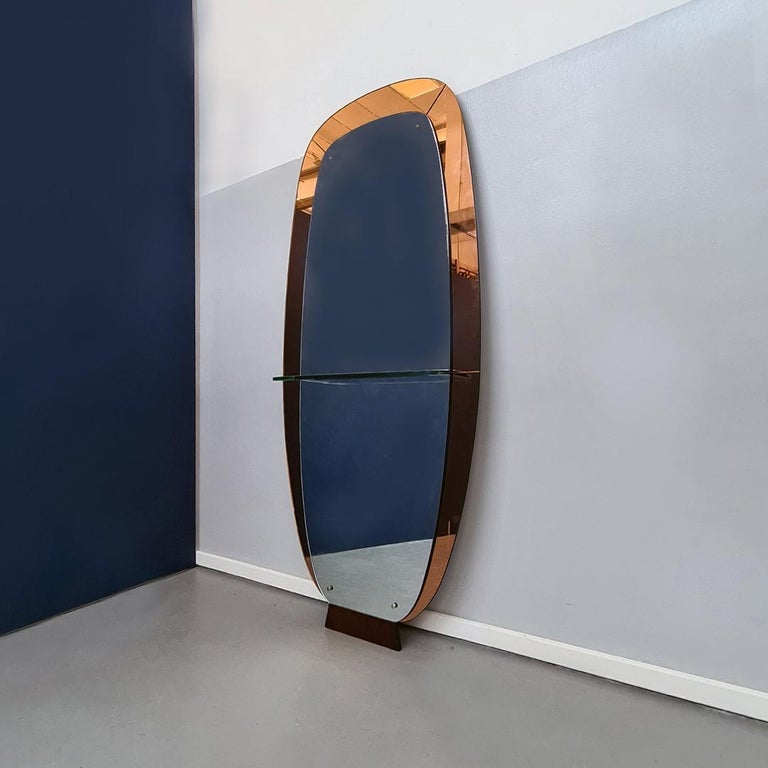 Oval Floor Mirror Produced by Crystal Art, 1950s at 1stDibs