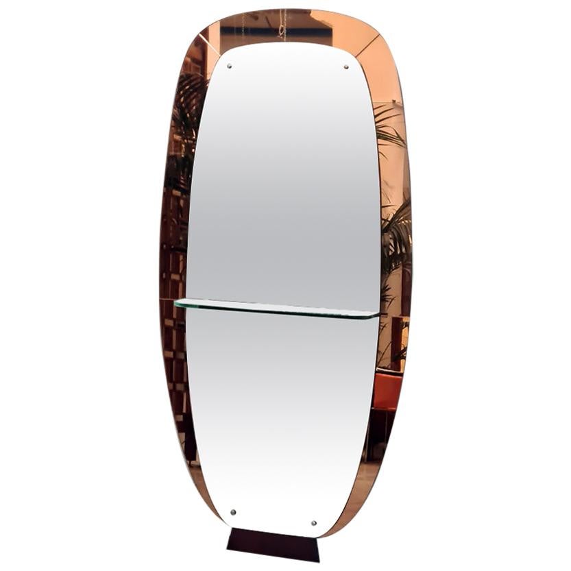 Oval Floor Mirror Produced by Crystal Art, 1950s at 1stDibs