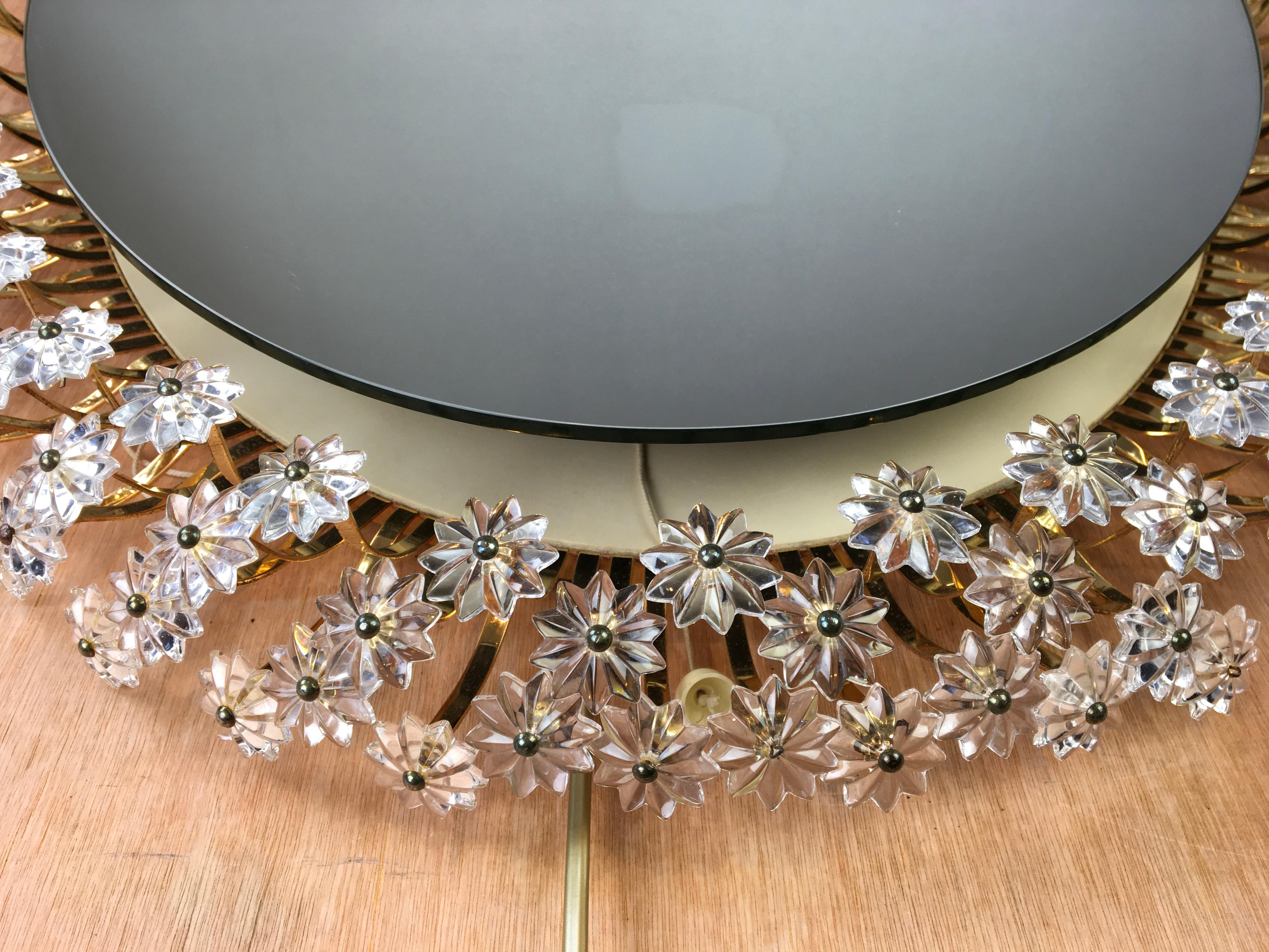 Oval Floral Illuminated Mirror by Emil Stejnar for Rupert Nikoll, Austria In Good Condition In Antwerp, BE