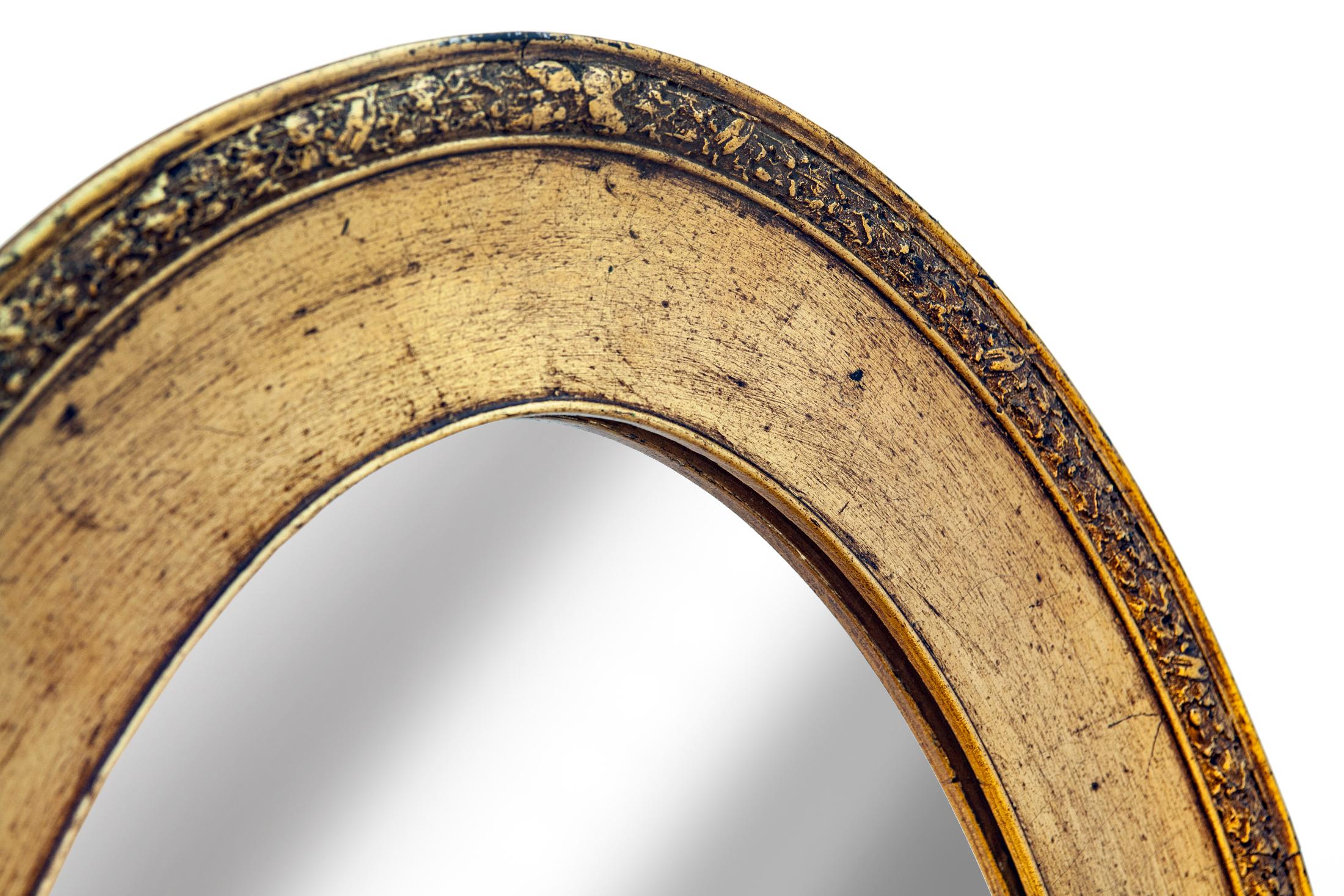 Oval Florentine Giltwood Mirror In Excellent Condition In Malibu, CA